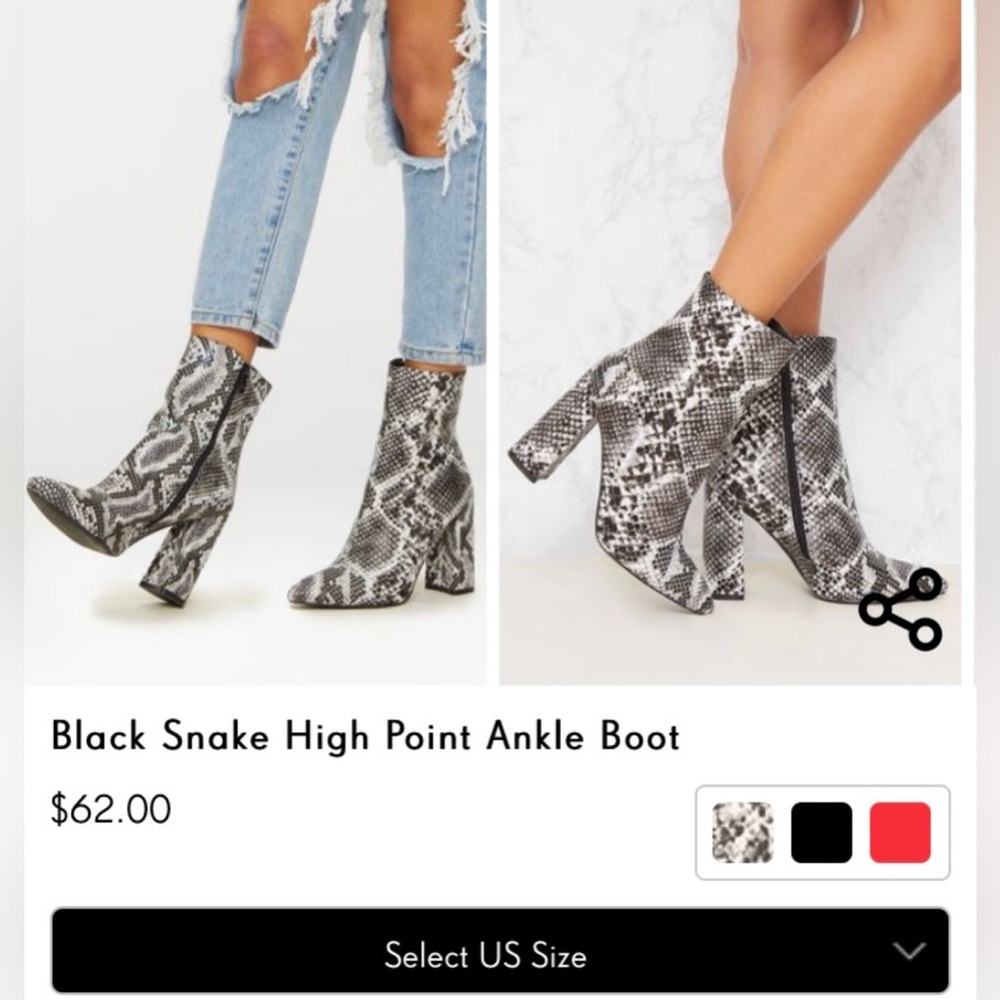 PLT Snakeskin Booties